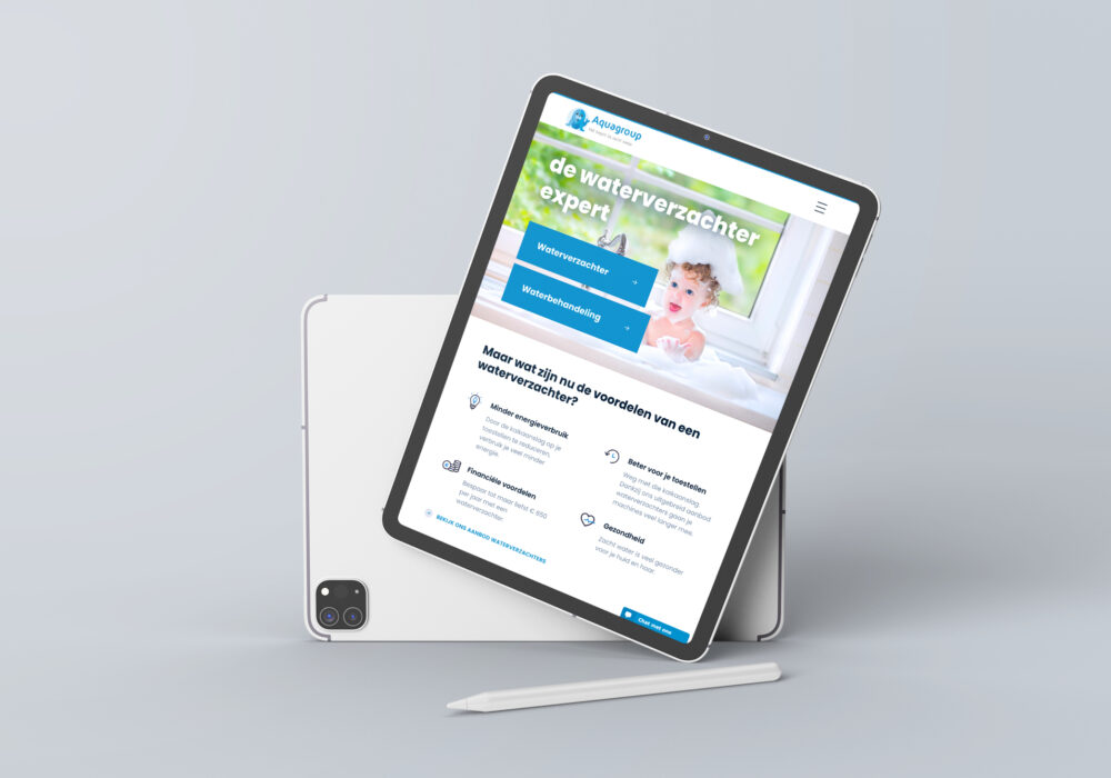 Aquagroup waterverzachters: Website met focus op offerteaanvragen