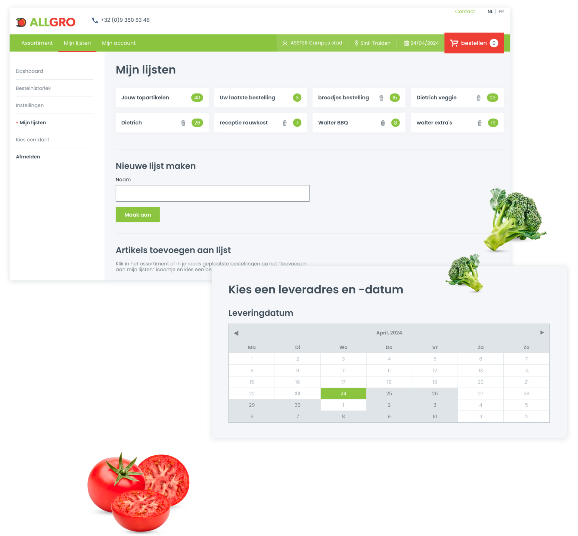 Dasmedia allgro webapplicatie lijsten