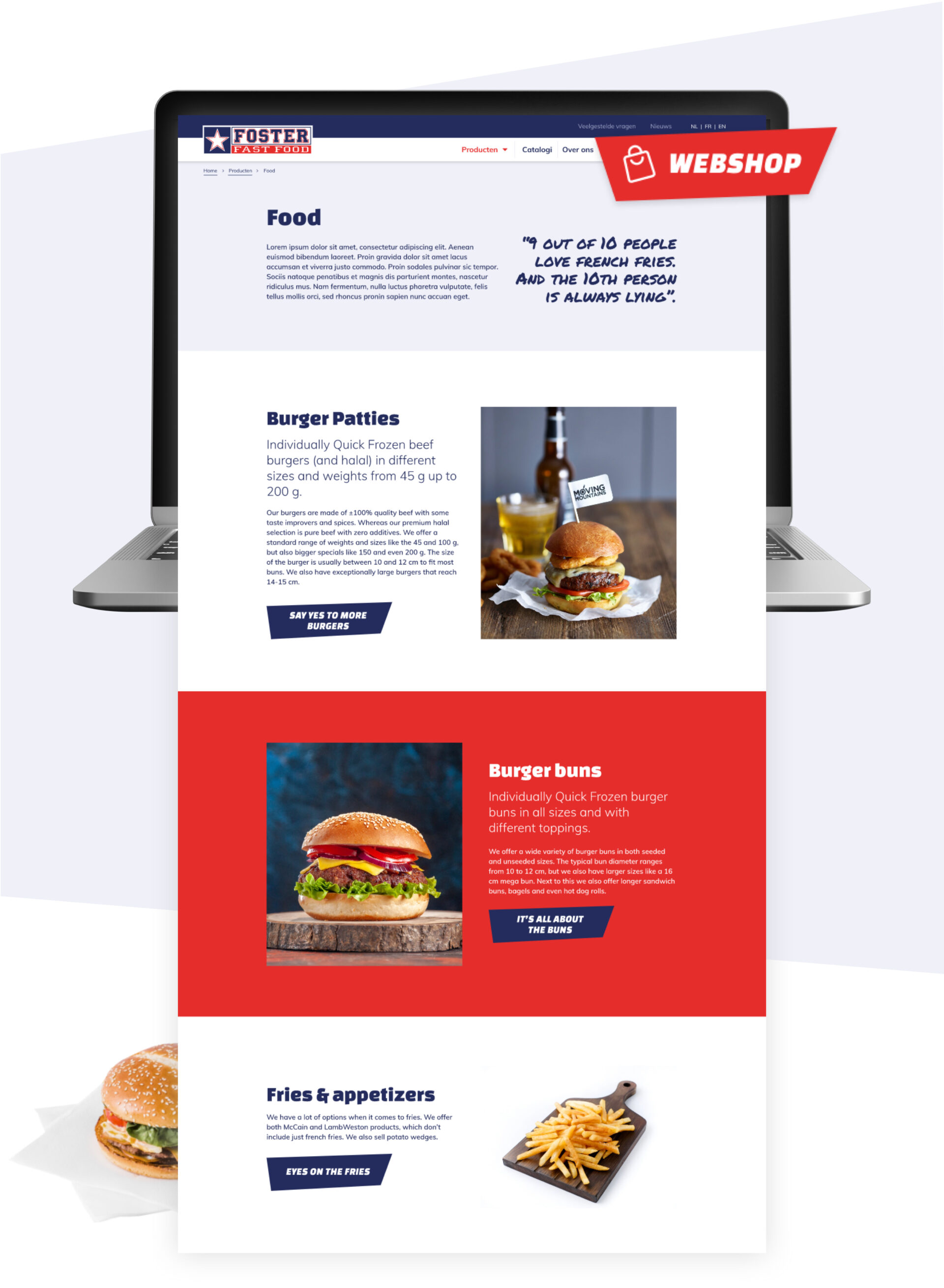 Dasmedia webshop ontwikkelen fosterfastfood huisstijl