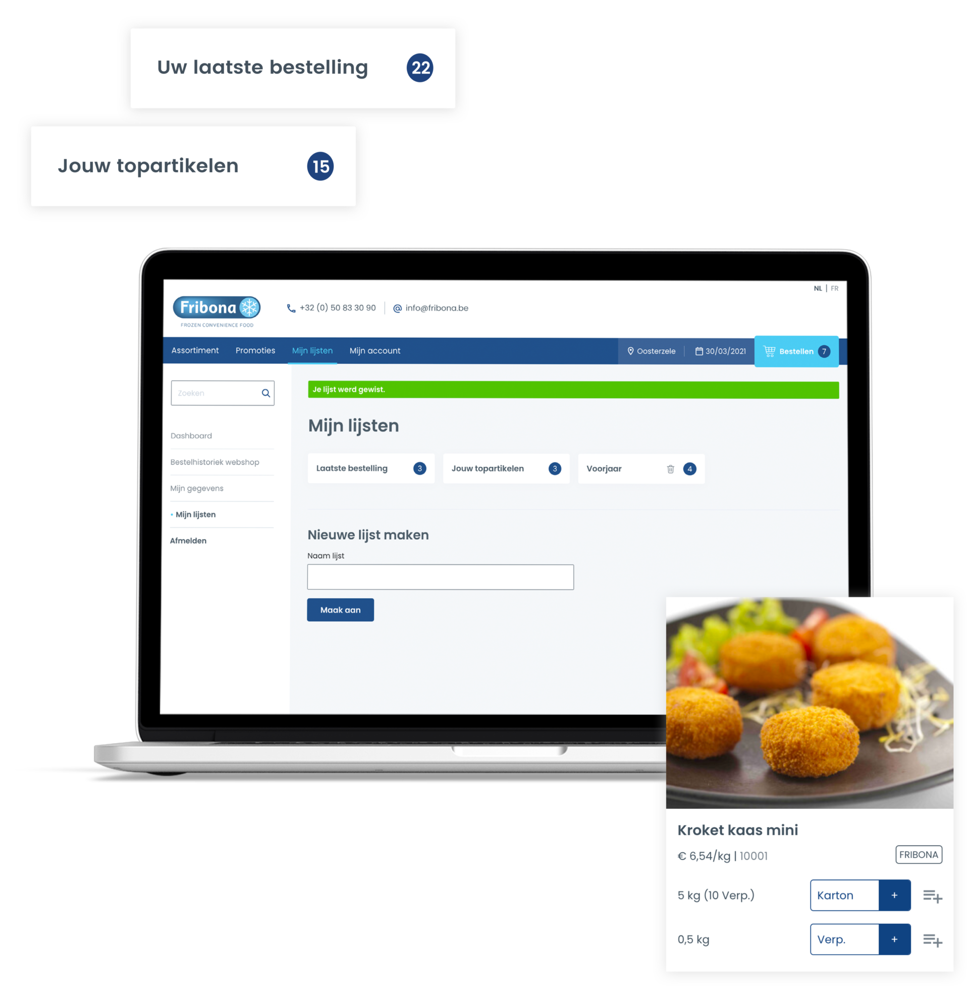 Dasmedia webshop ontwikkelen fribona lijsten