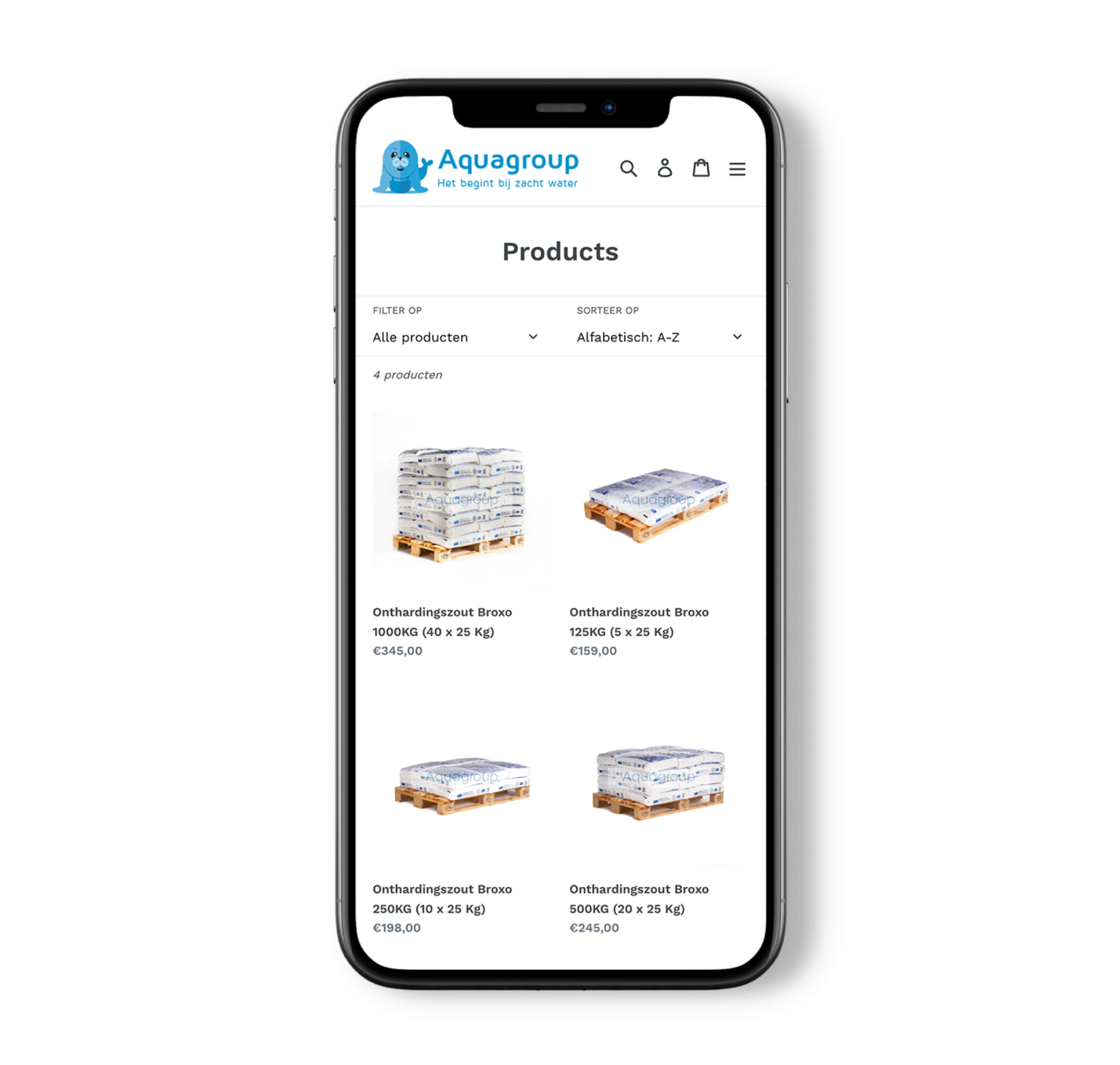 Dasmedia website ontwikkelen aquagroup mini webshop2