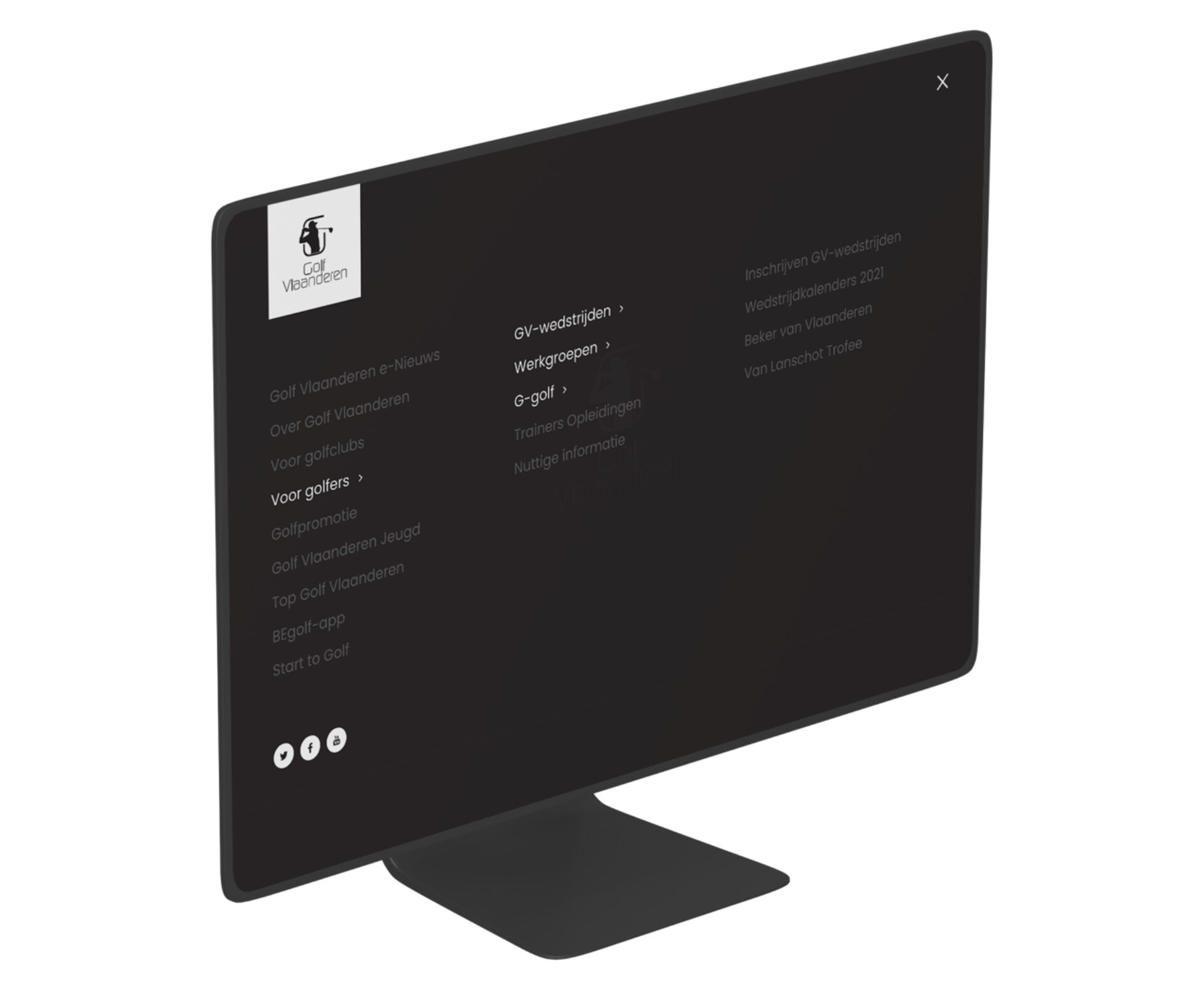Dasmedia website ontwikkelen golfvlaanderen menu
