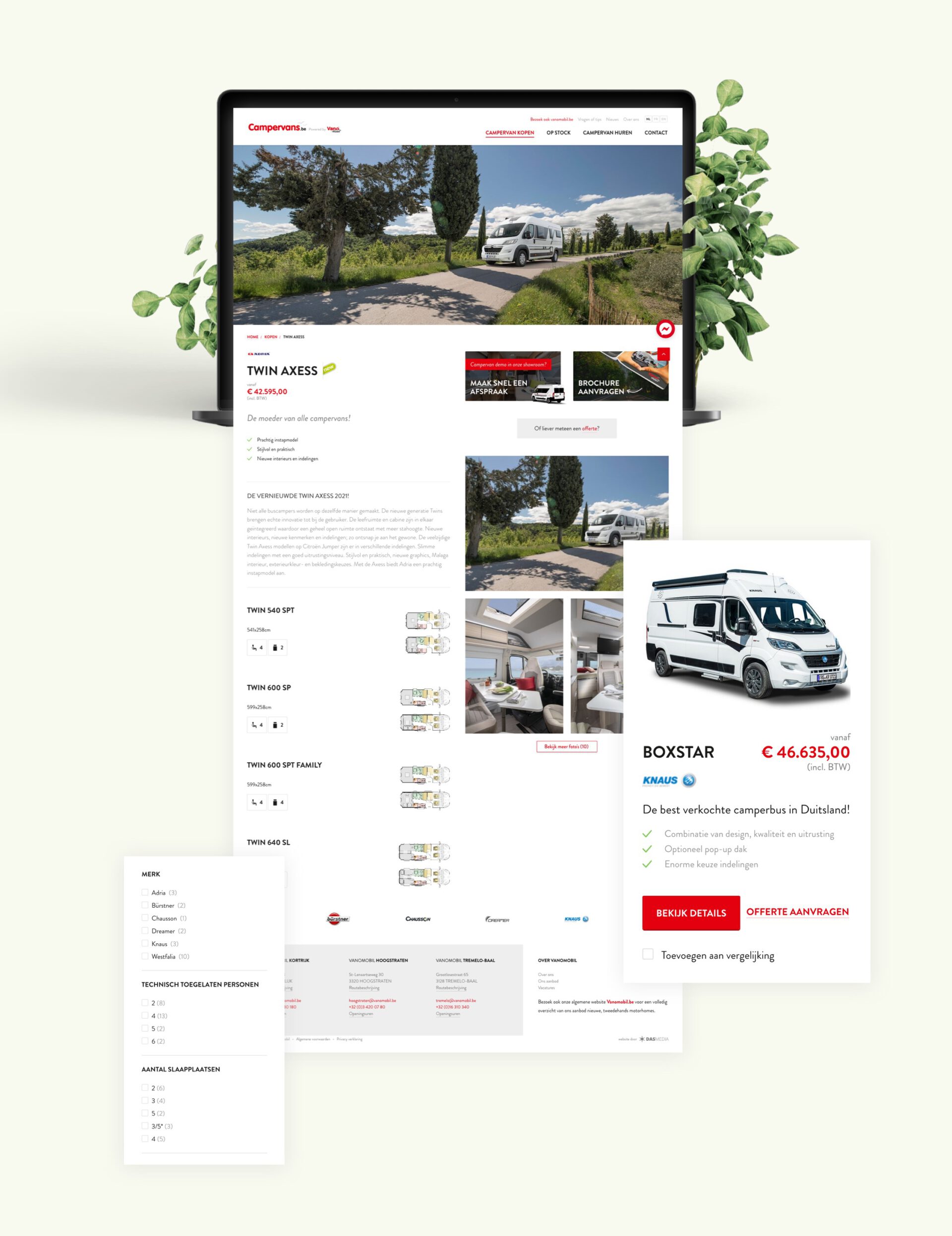 Dasmedia website ontwikkelen campervans detailpagina